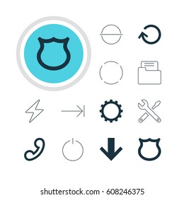 Vector Illustration Of 12 Member Icons. Editable Pack Of Remove, Tabulation Button, Dossier And Other Elements.