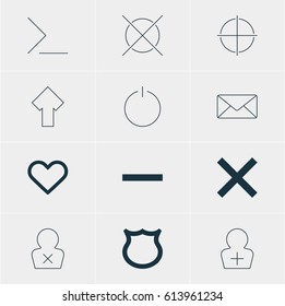 Vector Illustration Of 12 Member Icons. Editable Pack Of Emotion, Banned Member, Envelope And Other Elements.