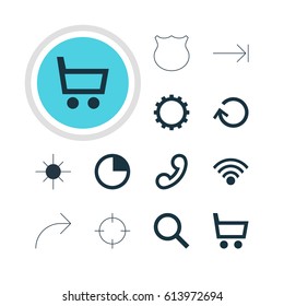 Vector Illustration Of 12 Member Icons. Editable Pack Of Full Brightness, Stopwatch, Guard And Other Elements.