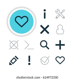 Vector Illustration Of 12 Member Icons. Editable Pack Of Wrong, Avatar, Seek And Other Elements.
