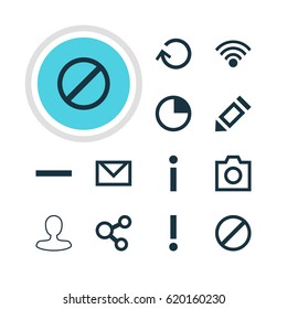 Vector Illustration Of 12 Member Icons. Editable Pack Of Publish, Pen, Info And Other Elements.