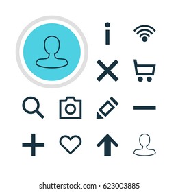 Vector Illustration Of 12 Member Icons. Editable Pack Of Wrong, Top, Emotion And Other Elements.