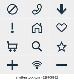 Vector Illustration Of 12 Member Icons. Editable Pack Of Access Denied, Emotion, Seek And Other Elements.