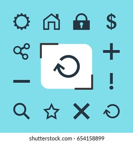 Vector Illustration Of 12 Member Icons. Editable Pack Of Asterisk, Padlock, Wrong And Other Elements.