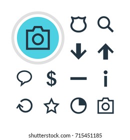 Vector Illustration Of 12 Member Icons. Editable Pack Of Money Making, Downward, Info And Other Elements.