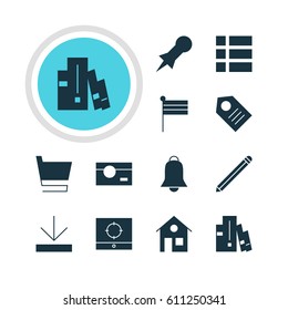 Vector Illustration Of 12 Online Icons. Editable Pack Of Capture, Pen, List And Other Elements.