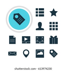 Vector Illustration Of 12 Online Icons. Editable Pack Of Grid, Maximize, Gift And Other Elements.