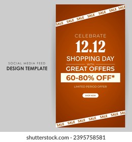 Vector illustration of 12 12 Sale social media feed template