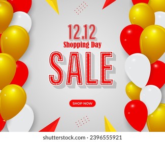 Vector illustration of 12 12 Sale social media feed template