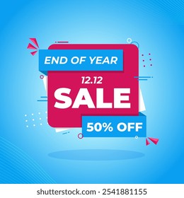Vector illustration of 12 12 Sale social media template