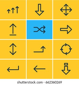 Vector Illustration Of 12 Sign Icons. Editable Pack Of Increase, Exchange, Download And Other Elements.