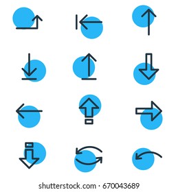 Vector Illustration Of 12 Sign Icons. Editable Pack Of Tab, Raise, Undo And Other Elements.