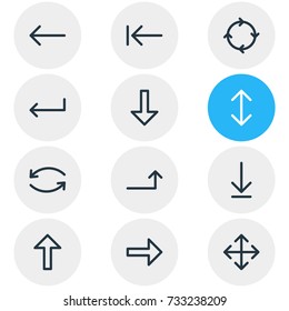 Vector Illustration Of 12 Sign Icons. Editable Pack Of Right, Turn, Loading And Other Elements.