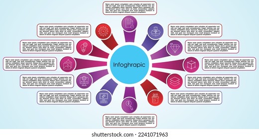Vector Illustration for 12 Tab Infographic