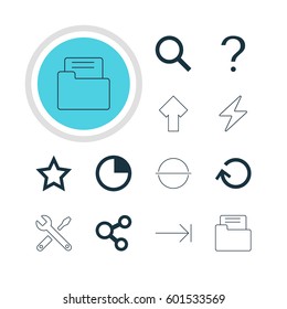 Vector Illustration Of 12 User Icons. Editable Pack Of Upward, Maintenance, Stopwatch And Other Elements.
