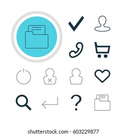 Vector Illustration Of 12 User Icons. Editable Pack Of Man Member, Help, Banned Member And Other Elements.