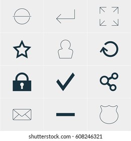 Vector Illustration Of 12 User Icons. Editable Pack Of Accsess, Publish, Confirm And Other Elements.