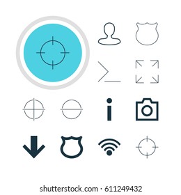 Vector Illustration Of 12 User Icons. Editable Pack Of Positive, Info, Screen Capture And Other Elements.