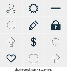 Vector Illustration Of 12 User Icons. Editable Pack Of Remove, Screen Capture, Money Making And Other Elements.
