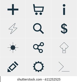 Vector Illustration Of 12 User Icons. Editable Pack Of Money Making, Publish, Seek And Other Elements.