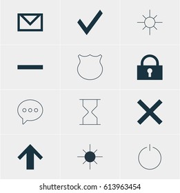 Vector Illustration Of 12 User Icons. Editable Pack Of Wrong, Hourglass, Top And Other Elements.