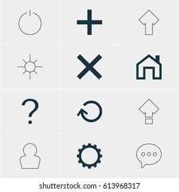 Vector Illustration Of 12 User Icons. Editable Pack Of Help, Renovate, Wrong And Other Elements.