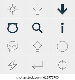 Vector Illustration Of 12 User Icons. Editable Pack Of Info, Conservation, Seek And Other Elements.