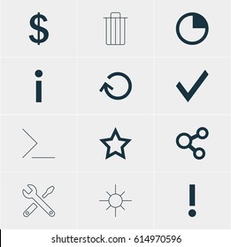 Vector Illustration Of 12 User Icons. Editable Pack Of Asterisk, Alert, Info And Other Elements.