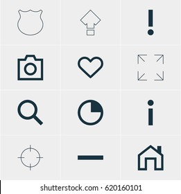 Vector Illustration Of 12 User Icons. Editable Pack Of Seek, Info, Guard And Other Elements.
