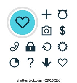 Vector Illustration Of 12 User Icons. Editable Pack Of Snapshot, Help, Padlock And Other Elements.