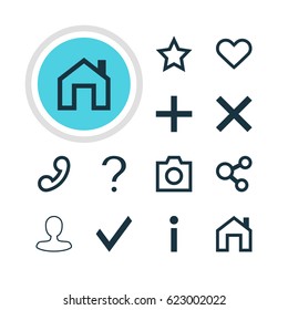 Vector Illustration Of 12 User Icons. Editable Pack Of Emotion, Asterisk, Info And Other Elements.