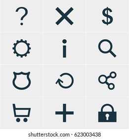 Vector Illustration Of 12 User Icons. Editable Pack Of Seek, Money Making, Publish And Other Elements.