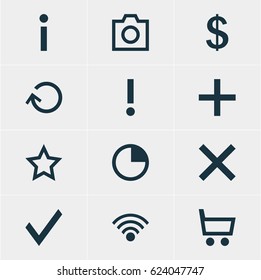 Vector Illustration Of 12 User Icons. Editable Pack Of Wrong, Check, Alert And Other Elements.