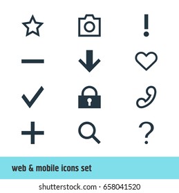 Vector Illustration Of 12 User Icons. Editable Pack Of Snapshot, Confirm, Help And Other Elements.