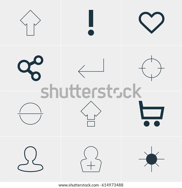 Vector Illustration\
Of 12 User Icons. Editable Pack Of Wheelbarrow, Screen Capture,\
Publish And Other\
Elements.