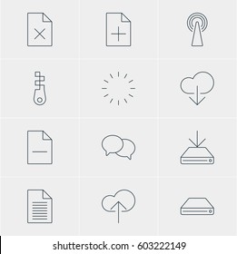 Vector Illustration Of 12 Web Icons. Editable Pack Of Router, Fastener, Waiting And Other Elements.