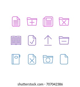 Vector Illustration Of 12 Workplace Icons. Editable Pack Of Delete, Done, Remove And Other Elements.