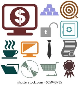 vector illustration of 13 business icons. Minimal Modern
