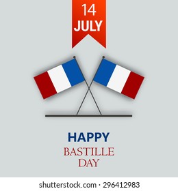 Vector illustration 14th July france flag Happy Bastille Day background.