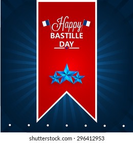 Vector illustration 14th July,Happy Bastille Day background.