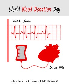 Vector Illustration for 14th June, blood donor day