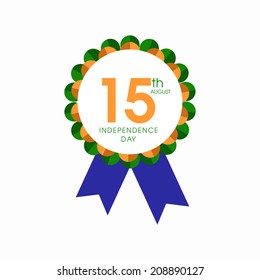 vector illustration of 15 August badge,Indian independence day.