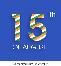 vector illustration of 15 August ,Indian independence day.