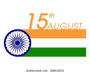 vector illustration of 15 August ,Indian independence day.