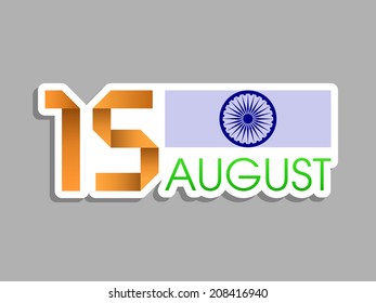 vector illustration of 15 August ,Indian independence day.