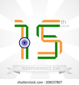 vector illustration of 15 August ,Indian independence day.
