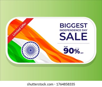 VECTOR ILLUSTRATION FOR 15 AUGUST OFFER LABEL-INDIAN INDEPENDENCE DAY