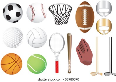 Vector Illustration of 15 sports icons isolated. Available in other versions.