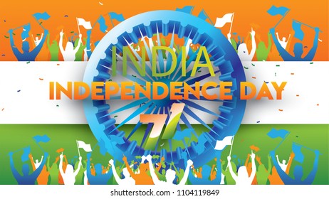vector illustration of 15th August india Happy Independence Day. 71 years of Freedom indian