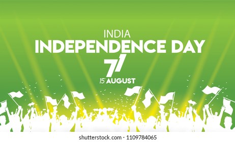vector illustration of 15th August india Happy Independence Day. 71 years of Freedom indian